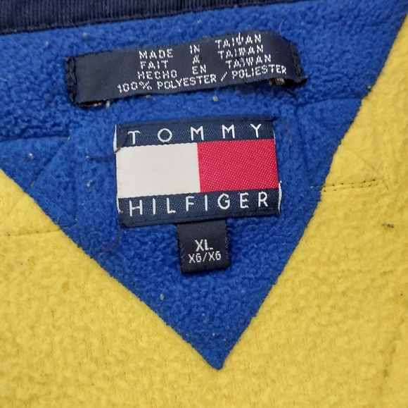 VINTAGE 90s TOMMY HILFIGER 1/4 ZIP FLEECE - Picture 7 of 7